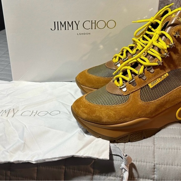 JIMMY CHOO Inca Hiking Boots in Tan.! - Picture 6 of 10